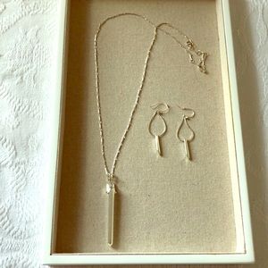 Stella & Dot Rebel Silver Pendant and Earrings